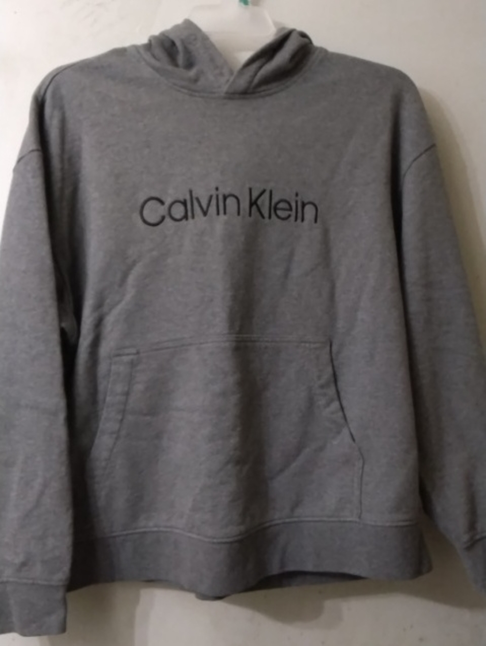 Calvin Klein Heather Gray Logo Hooded Sweatshirt Unisex